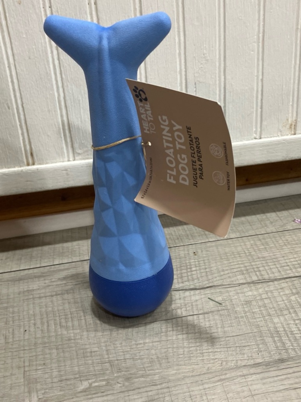 Floating Whale Tail Dog Toy - Light Blue